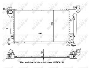 Радиатор двигателя (Al) TOYOTA Corolla 1.6 01- 53325 53325 NRF