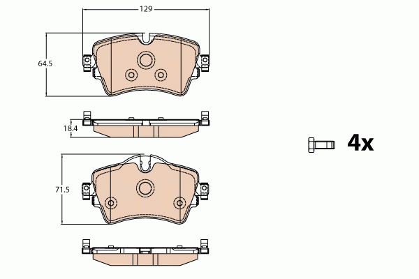 Колодки передние BMW 2 (F45) 9/14-, MINI COOPER S (F55) 7/14-  GDB2087 GDB2087 TRW
