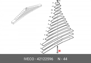 болт !центральный задней рессоры M16 \IVECO Trakker 04> 42122596 IVECO