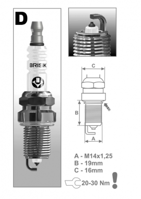 свеча зажигания! Volvo S40/S60/S80/V70 2.4/2.0 97> 1400 BRISK