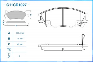 Тормозные колодки передние Low Metallic C11CR1027 C11CR1027 CWORKS