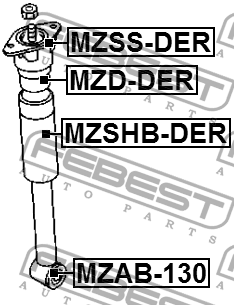 Сайлентблок задн амортизатора MAZDA 2 DE (2007- ) MZAB-130 MZAB130 FEBEST