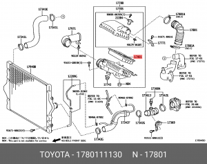 Фильтр воздушный TOYOTA 17801-11130 17801-11130 TOYOTA