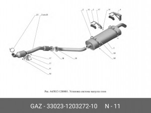 Кронштейн крепления нейтрализатора ГАЗель Cummins Евро-4 ГАЗ 33023-1203272-10 GAZ GAZ