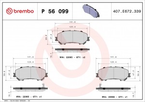 Колодки тормозные P56099 P56099 BREMBO