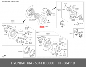 Диск тормозной HYUNDAI Tucson (15-) KIA Sportage (15-) (без EPB) задний (1шт.) O 58411D3000 HYUNDAI KIA