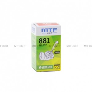Лампа галогенная H27/881 12V 27W "MTF" Long Life x4 HS1281 MTF