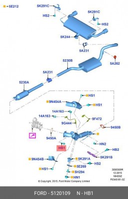 Болт, М8Х29мм (крепления нейтрализатора, Ecoboost 1.6) FORD 5 120 109 FORD