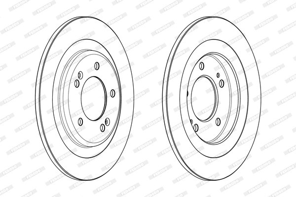 DDF2200C Диск тормозной задний Ferodo DDF2200C Соединенные Штаты 1/2 шт. DDF2200C FERODO