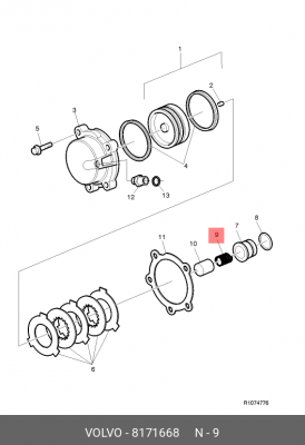 пружина трансмиссии! цилиндра КПП \RVI,Volvo FH/FM12/13 8171668 VOLVO