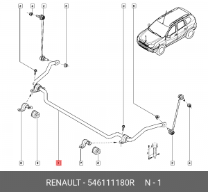 стабилизатор передний!\ Renault Kaptur 16> 546111180R RENAULT