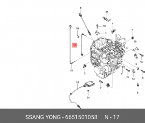 Датчик температуры SSANGYONG Actyon (08-/10-),Kyron (08-),Rexton (07-) (D20/27)  6651501058 SSANG YONG