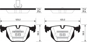 Колодки задние BMW 7 E38, X5 E53 SP2168 SP2168 SANGSIN