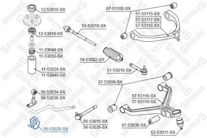 втулка стабилизатора!\ KIA Sportage 96> 89-53026-SX STELLOX