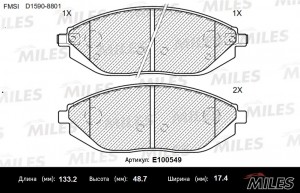 Колодки тормозные передние (Смесь Semi-Metallic) CHEVROLET SPARK 10- (TRW GDB460 E100549 MILES