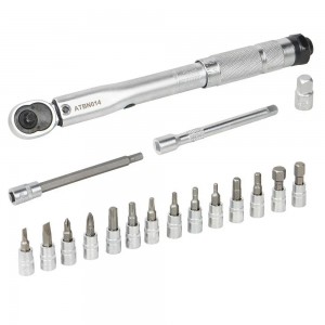 Ключ динамометрический 1/4" 5-25 Нм предельный "AIRLINE" (удл. 100 мм, биты, дер ATBN014 AIRLINE