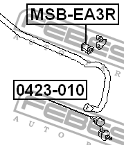 Втулка стабилизатора MITSUBISHI GALANT EA6A 1996.10-2006.03 MSB-EA3R MSB-EA3R FEBEST
