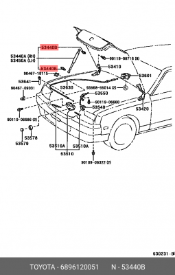 Болт 68961-20051 TOYOTA