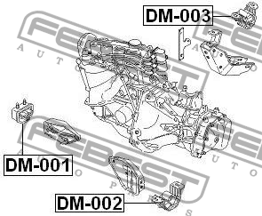 Опора двигателя правая CHEVROLET LANOS (T100) 1997-2002 DM-001 DM-001 FEBEST