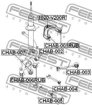 Сайлентблок CHAB-001RUB CHAB-001RUB FEBEST
