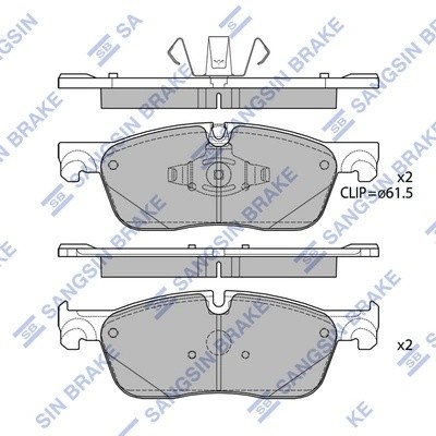 Колодки тормозные LAND ROVER Discovery Sport (14-) передние (4шт.) SANGSIN SP4279 SANGSIN