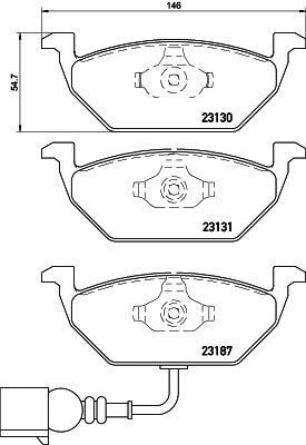 Колодки тормозные VW Golf 4 AUDI A3 SKODA Octavia передние (4шт.) TEXTAR 2313105 TEXTAR