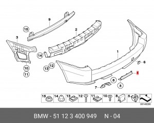 51123400949 Крышка тягово-сцеп. устройства ! \BMW X3 E83 51 12 3 400 949 BMW
