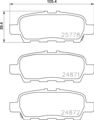 Колодки тормозные дисковые, задние, INFINITI/NISSAN ESQ/ EX/ FX NP2041 NP2041 NISSHINBO