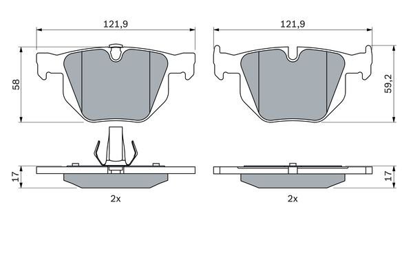 Колодки тормозные BMW 3 (E90,E60) (03-) задние (4шт.) BOSCH 0 986 424 766 BOSCH