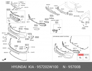 Датчик парктроника 957202W100 HYUNDAI KIA
