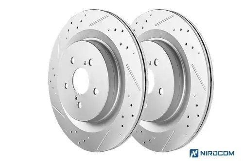 Задний тормозной диск Evolution с перфорацией и насечками, в покрытии GEOMET CBR3547 POWERSTOP