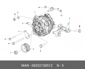 6-гран. фланцевый винт M12X60-8.8-MAN183 06032158512 MAN