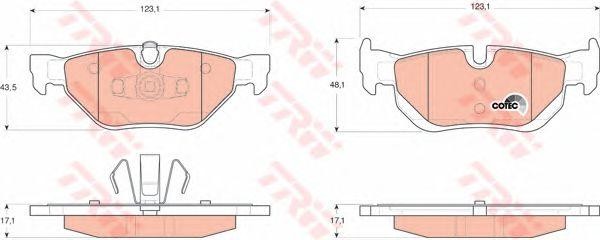 Колодки задние BMW 1 E81, E87, 3 E90, X1 E84 GDB1626 GDB1626 TRW