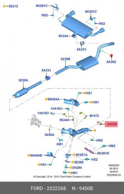 прокладка глушителя! O 62ммx105мм\ Ford Kuga 12> 2 322 268 FORD