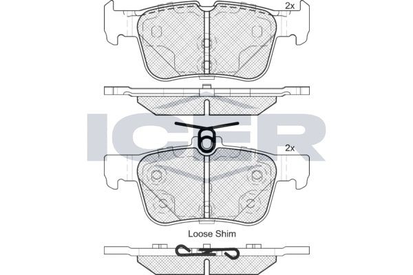 182198 колодки дисковые задние!\ Ford Mondeo V 1.6/2.0/2.0TDCI 13> 182198 ICER