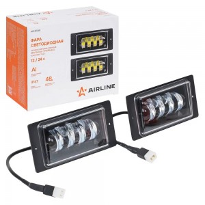 Фара светодиод, четкая свет.граница, 48Вт Бел, 174x85x60мм, кмпл 2шт. (ALED068) ALED068 AIRLINE