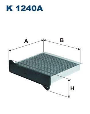 Фильтр воздушный салона MITSUBISHI Lancer (03-),Outlander (03-08) угольный FILTR K1240A FILTRON