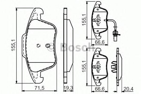 Колодки тормозные AUDI A4,A5 (08-) передние (4шт.) BOSCH 0 986 494 538 BOSCH