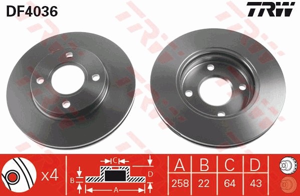 FORD FIESTA (1995-2000)/ FOCUS I (1998-2004) DF4036 TRW