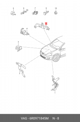 Кронштейн блока упра VAG 6R0 971 845 M VAG