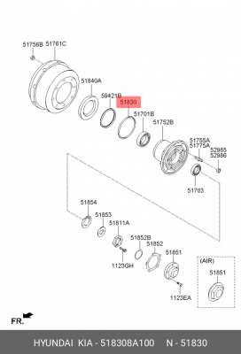 Сальник HYUNDAI UniverseSpaceLuхury/Xpress ступицы передней (140х158х10) OE 518308A100 HYUNDAI KIA