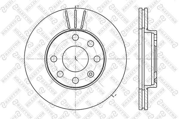 диск тормозной передний!\ Opel Astra/Ascona/Kadett 1.4-1.7D 82> 6020-3608V-SX STELLOX