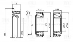 Подшипник ступицы задней Daewoo Nexia (94-)/Nubira (97-)/Aveo (T200/T250 05-)/La CS 0578 TRIALLI