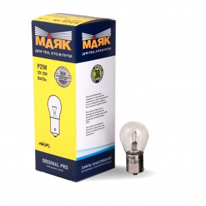 Лампа накаливания P21W 12V 21W BA15s Original Pro (уп-ка 10 шт. цена за 1шт) 0121310 MAYAK