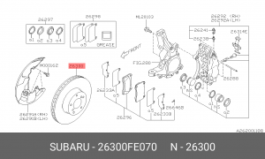 диск тормозной !перед. 326x30/53-5x114\SUBARU 26300FE070 SUBARU
