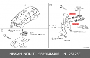 выключатель!\ Nissan 25320-4M405 NISSAN