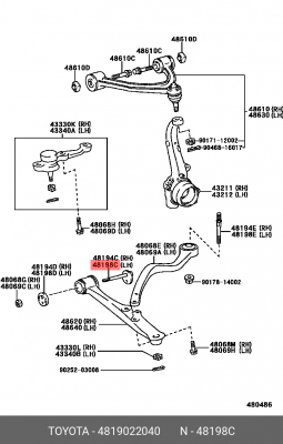 БОЛТ/CAM ASSY, CAMBER 48190-22040 48190-22040 TOYOTA