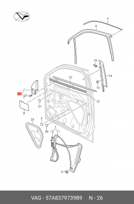 57A837973  9B9 Spare part 57A 837 973 9B9 VAG
