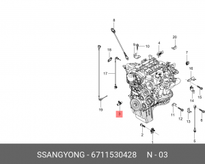 Датчик положения распредвала SSANGYONG Actyon (10-) (D20) OE 6711530428 SSANG YONG