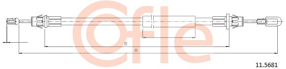 Трос стояночного тормоза FORD: TRANSIT RWD CAB 07 1028/805 mm 92115681 92115681 COFLE